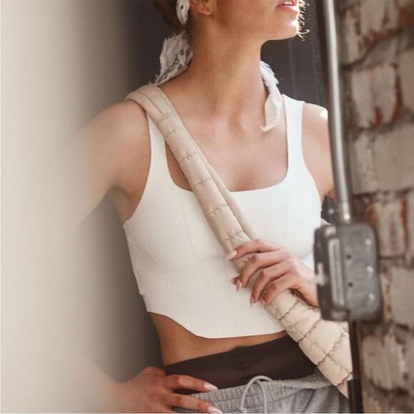 FP Movement Strong Core Corset Cami Cropped Tank Women’s XS/Small Off White - Picture 1 of 7